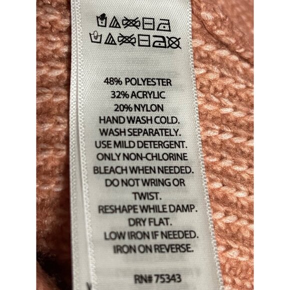 Jessica Simpson Women Cropped Cardigan Sweater Pink Ribbed Knit Button Up Size M - Picture 6 of 6